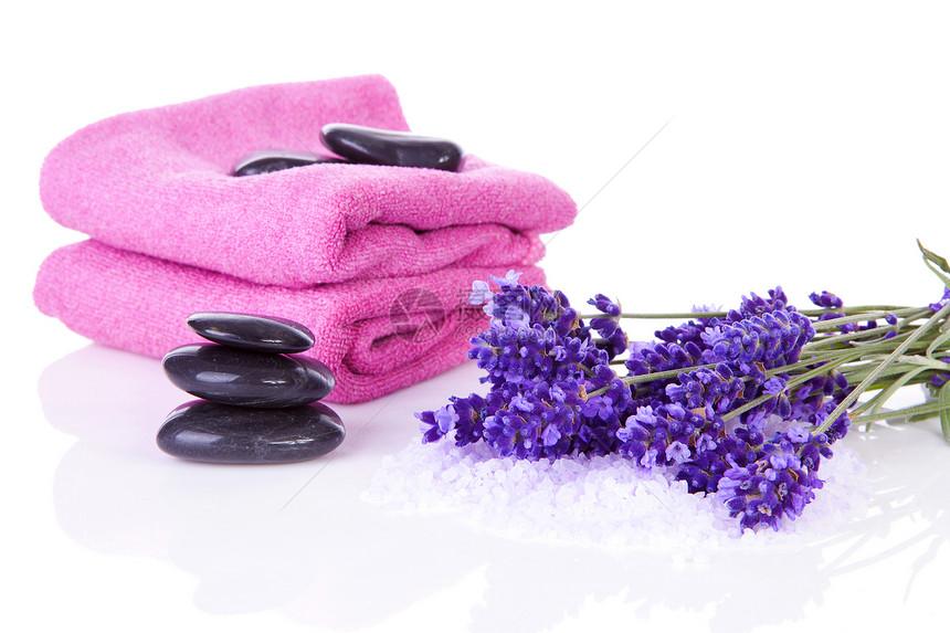 斯帕附件和熏衣粉紫色粉色鹅卵石温泉按摩树枝草本毛巾香味香水图片