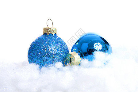蓝色闪亮的圣诞舞会 白色背景背景图片