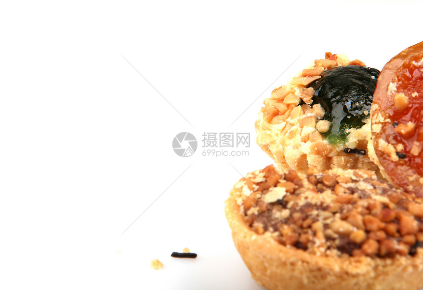 白背景下孤立的松饼小吃芯片水果营养食物杯子早餐饮食烹饪糕点图片