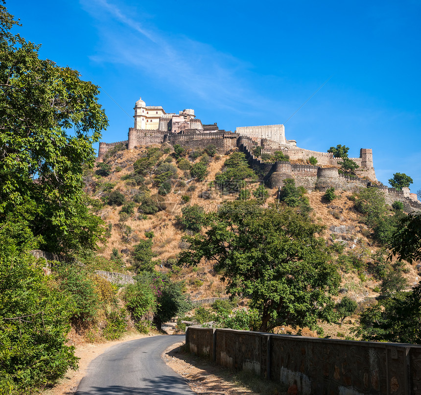 印度拉贾斯坦邦堡建筑学林蛙石头王朝城堡天线爬坡旅行建筑纪念碑图片