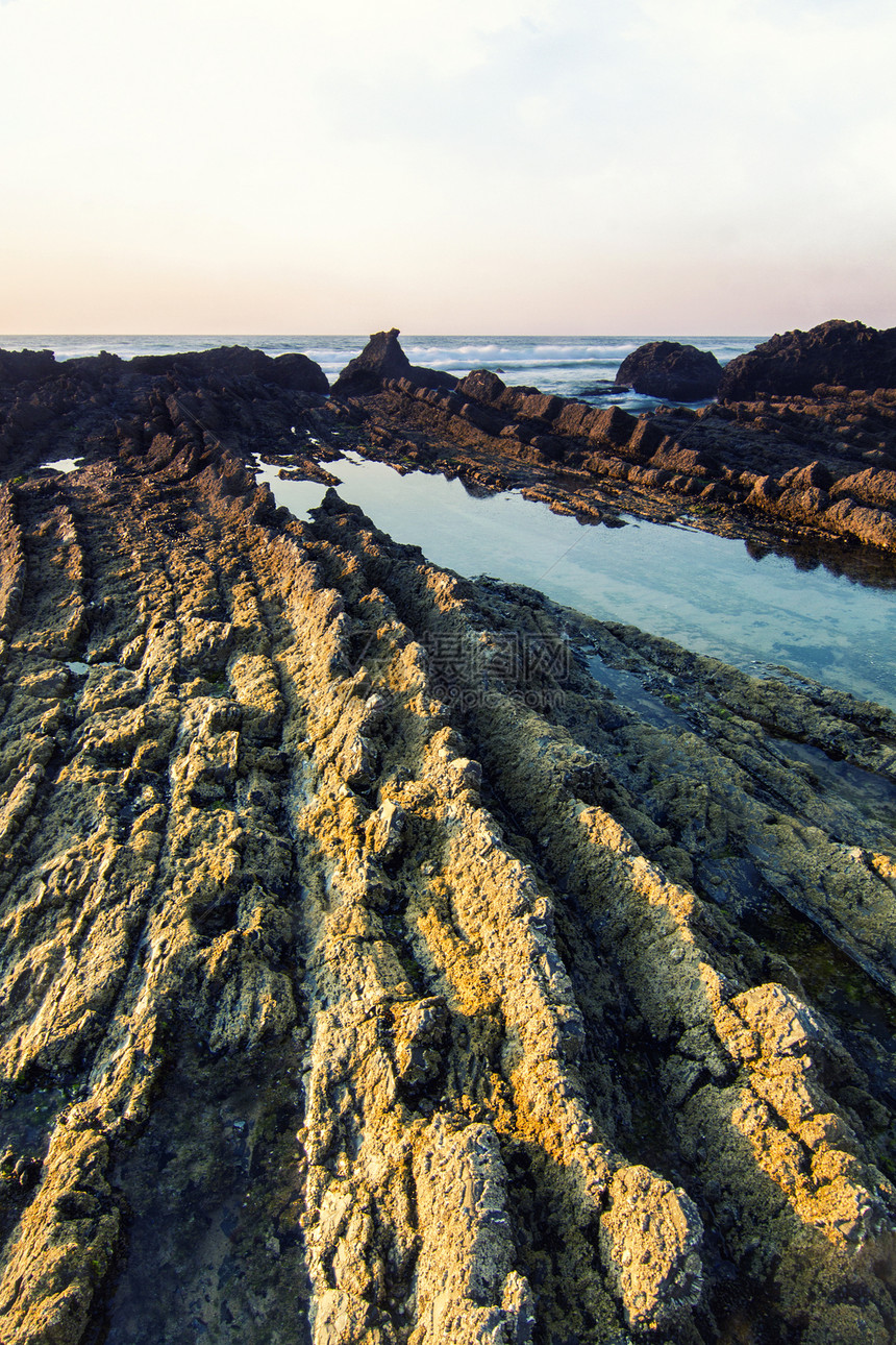 葡萄牙萨格雷斯海岸沿岸地区海滩支撑海岸线波浪岩石海洋图片