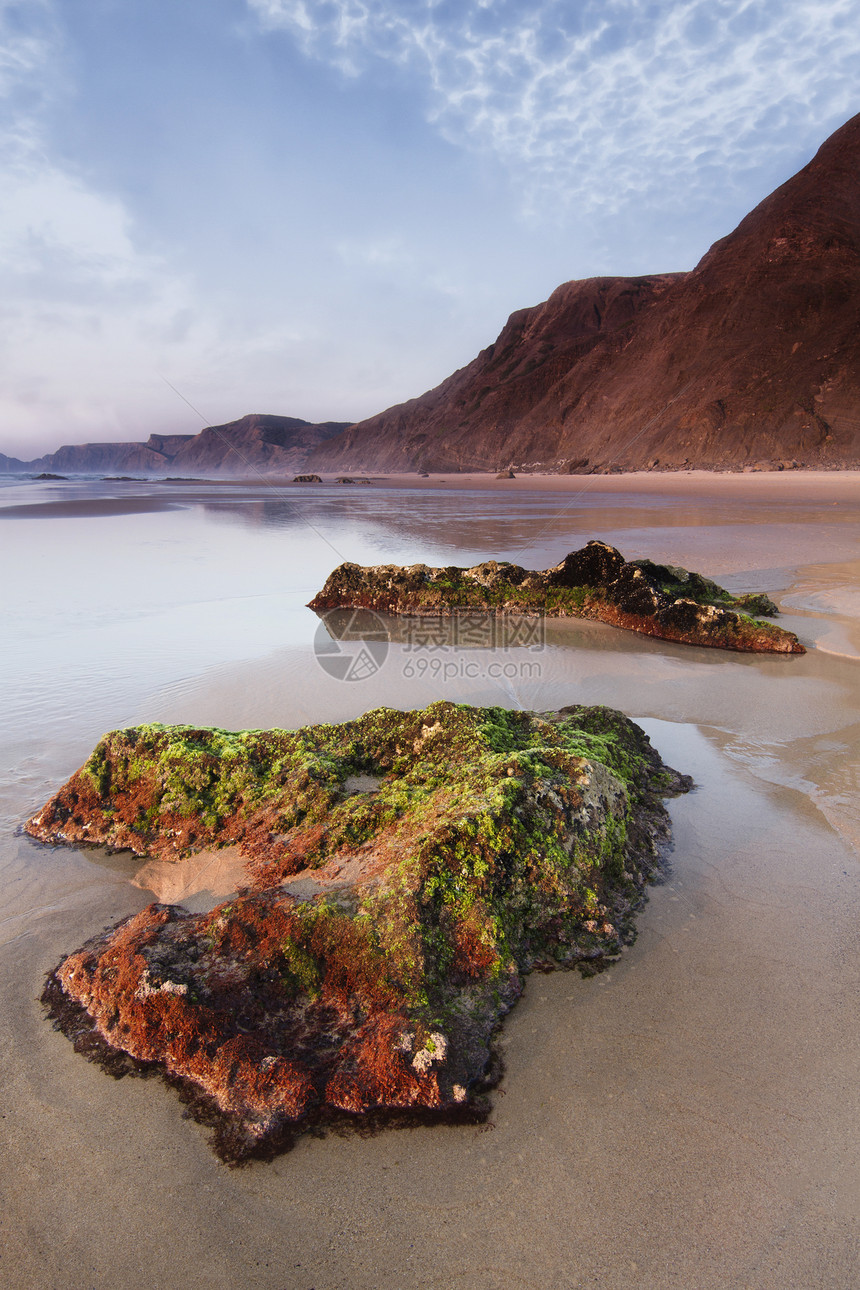 葡萄牙萨格雷斯海岸沿岸地区波浪岩石支撑海滩海岸线海洋图片