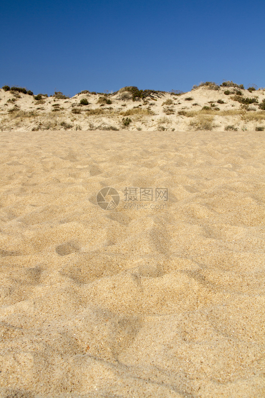 与沙丘植被和沙子的海滩风景海岸天空假期海洋旅游蓝色旅行海岸线图片