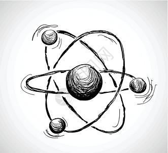 网状球摘要原子纳米插图卡通片涂鸦化学化学品艺术品草图电子网状插画
