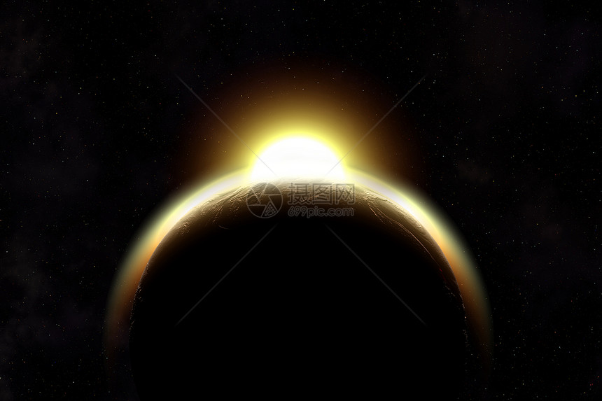 行星地球 太阳日落光辉丽图片