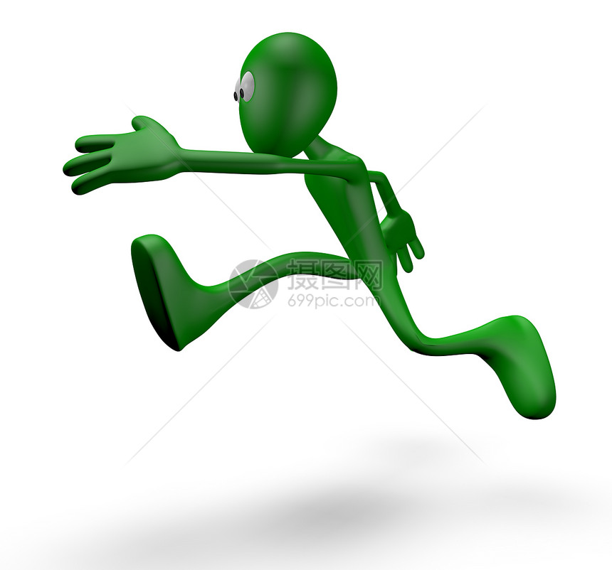 跳跃器训练外星人插图短跑眼睛卡通片运动木偶香椿慢跑者图片