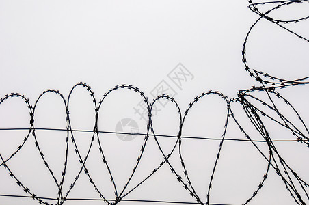 刺绣钢丝金属安全边界障碍铁丝网外壳背景图片