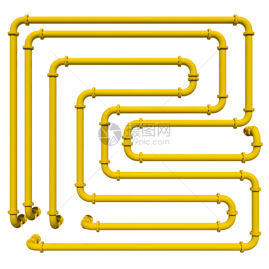 黄黄色管道工程商业迷宫活力管子导管螺栓工业力量燃料图片