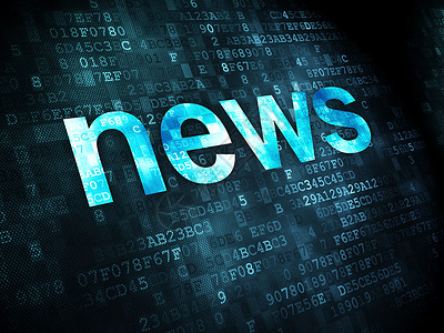 数字报纸新闻概念 关于数字背景的新闻创新杂志蓝色出版物公告像素化技术标题屏幕邮政背景