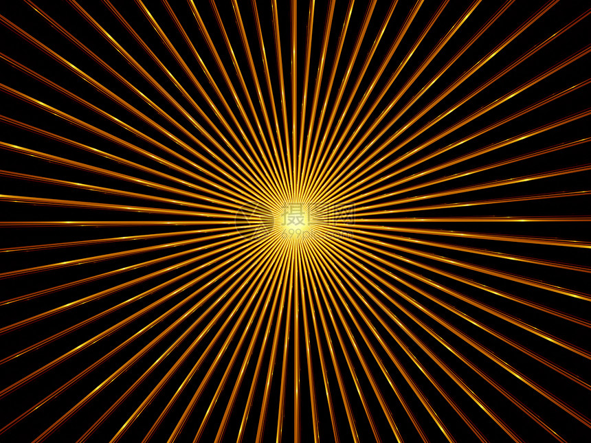 碎形沉积安排光束金子黄色涡流径向中心漩涡数学射线黑色图片
