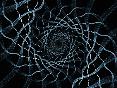 螺旋设计孤立的螺旋元素黑色数学蓝色渲染设计背景