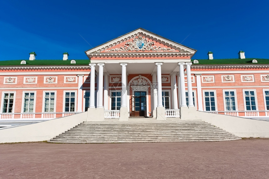 库斯科沃宫楼梯纪念碑蓝色历史博物馆文化住宅柱子公园建筑图片
