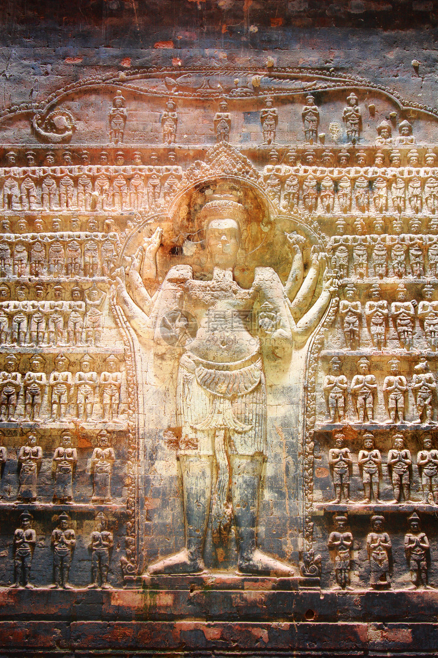 普拉萨特克拉万女士地标女性高棉语收获上帝浮雕艺术雕像宽慰图片
