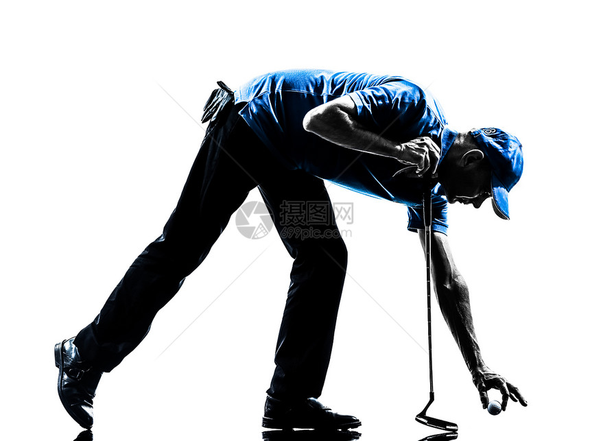 男子高尔夫球手打高尔夫球的剪影玩家白色男性运动成年人男人阴影图片