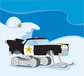 冰车终极雪雪机动车插画