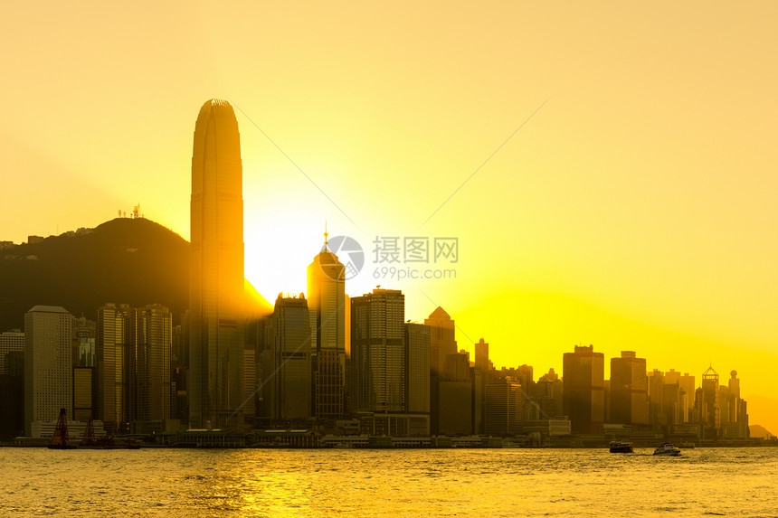 香港市的休丽花景观办公室天际海景金子阳光建筑金融场景公司图片