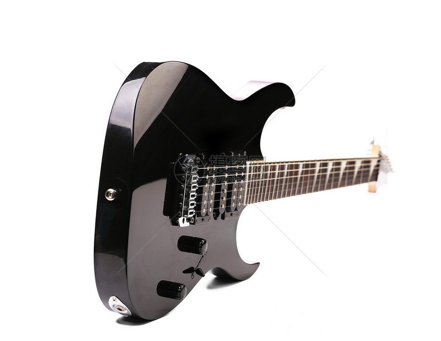 美丽的黑色电动吉他脖子音乐蓝调乐器木头电子花梨木岩石唱歌爵士乐图片