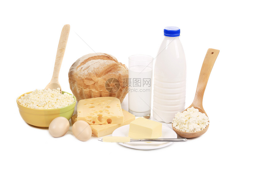 健康早餐产品奶制品小吃小屋瓶子午餐食物奶油食品勺子面包图片
