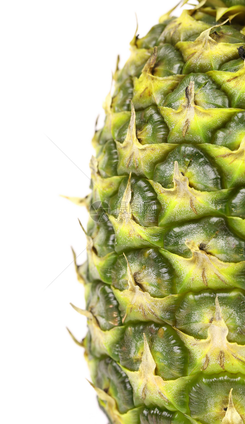 菠萝背景黄色营养热带小吃甜点食物白色饮食绿色水果图片