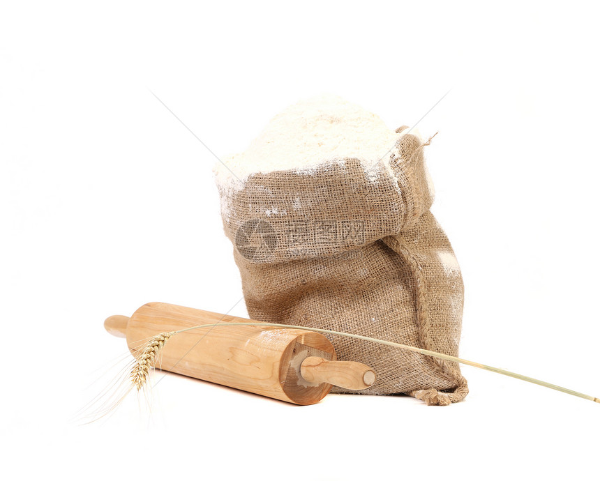 袋装面粉的面粉成分耳朵团体烹饪面包烘烤工具别针木头健康收成图片