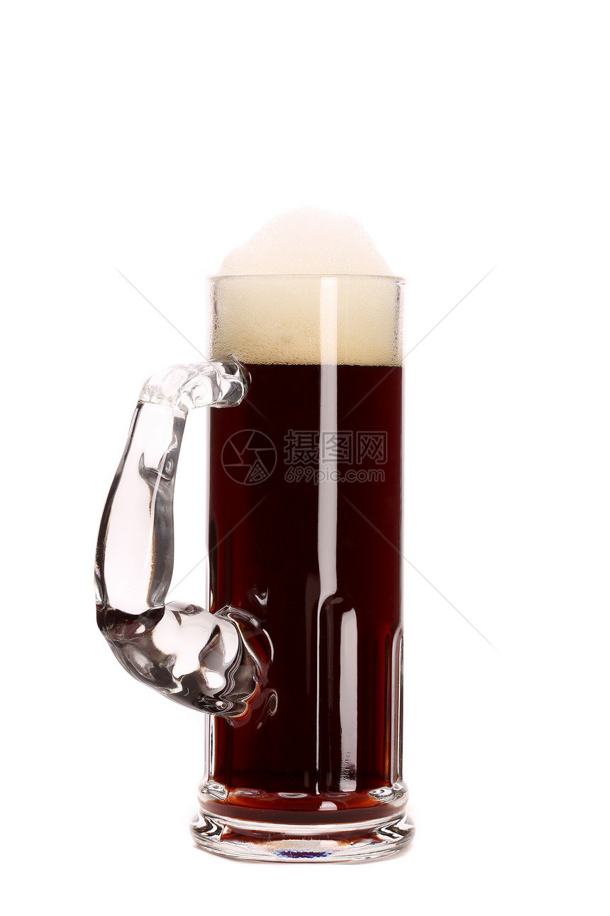 棕色啤酒的杯子很窄庆典流动金子玻璃液体白色酒吧琥珀色饮料黄色图片