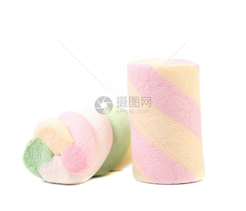 一个多彩的棉花糖水果乐趣粉色绿色孩子正方形黄色团体糖果小吃图片