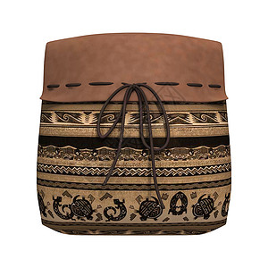 美洲土著土著人袋纺织品原住民棕色装饰品织物白色文化插图皮革背景图片