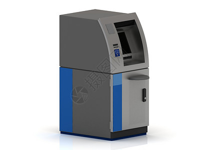 一台现金机ATM金属自动取款机高清图片