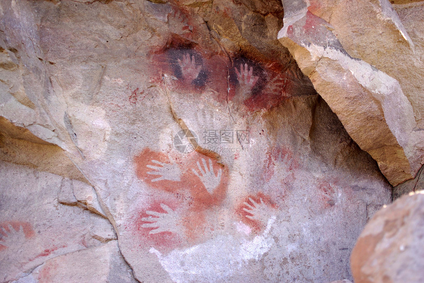巴塔哥尼亚的岩石绘画洞穴考古学手指考古历史文明图片