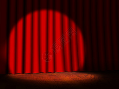 舞台窗帘有红幕和焦点的空舞台Name背景