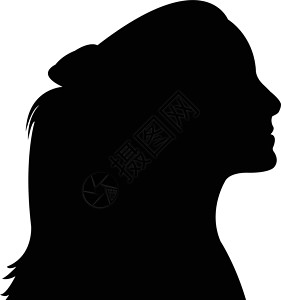 头向后一个年轻的女孩头朝后头发插图孩子青少年女性尾巴身体小马插画
