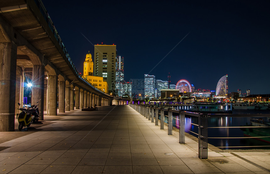 日本横滨湾地标办公大楼商业金融摩天大楼景点景观风景摩天轮旅游图片