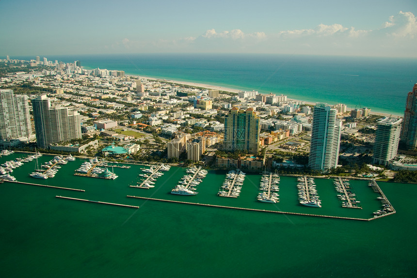 迈阿密码头的空中观察图片