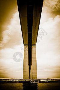 里约内特罗伊桥详情视图旅游工程海洋柱子低角度建筑摄影天空结构背景图片