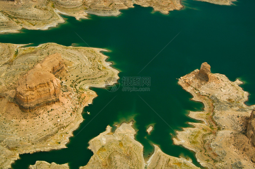 大峡谷和科罗拉多河干旱边界触角沙漠海岸绿色土地天线山脊岩石图片