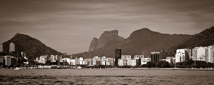 里约热内卢地貌景观建筑丘陵建筑物爬坡城市天际风景摩天大楼海洋地标背景图片