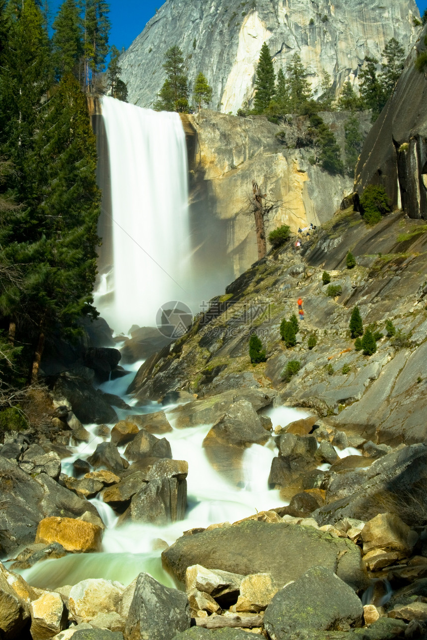 瀑布旅游运动岩石摄影森林场景风景季节目的地树木图片