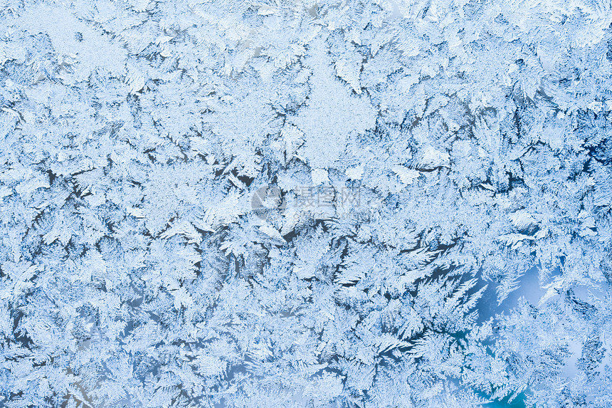 Frost 模式冻结白色玻璃雪花天气蓝色季节图片