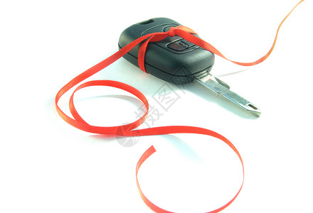 车钥匙测试丝带礼物安全红色驾驶展示背景图片