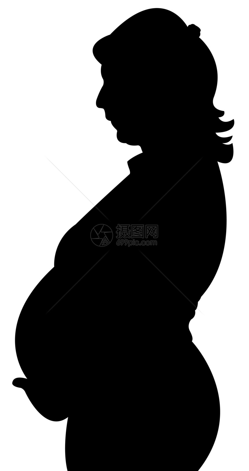 孕妇的背影 矢量图片
