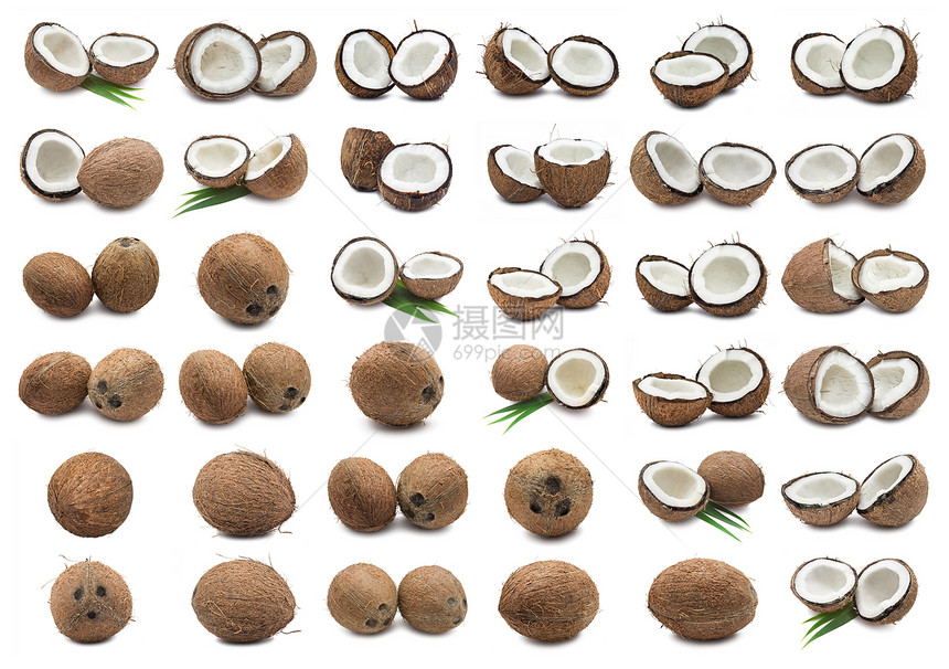 椰子棕色情调食物热带水果可可圆形营养饮食休息图片