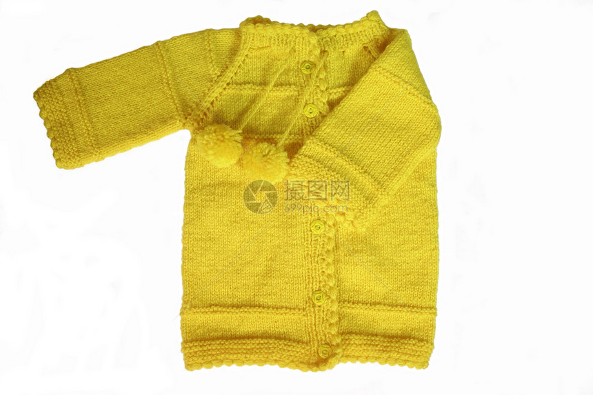 黄黄色手工制作婴儿羊毛衫图片
