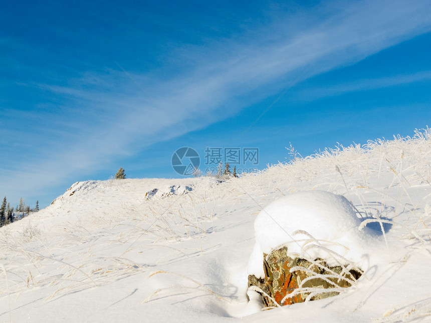 洛基山丘雪覆盖冬季仙境图片