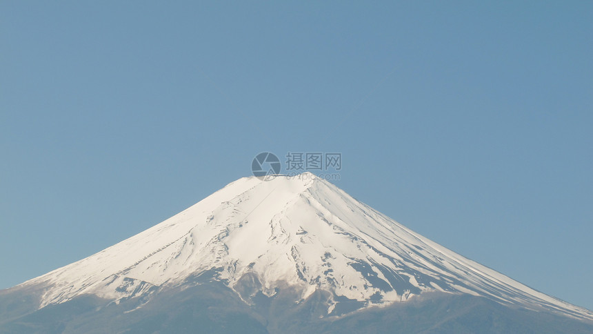 Mt Fuji 视图风景地标白色旅行场景火山蓝色历史性天空图片