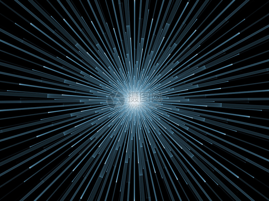 分形沉积设计数学黑色射线元素渲染中心装饰品几何学光束蓝色图片