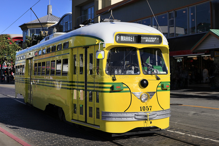 黄色电车交通历史铁路游客城市首都景观古董历史性火车图片