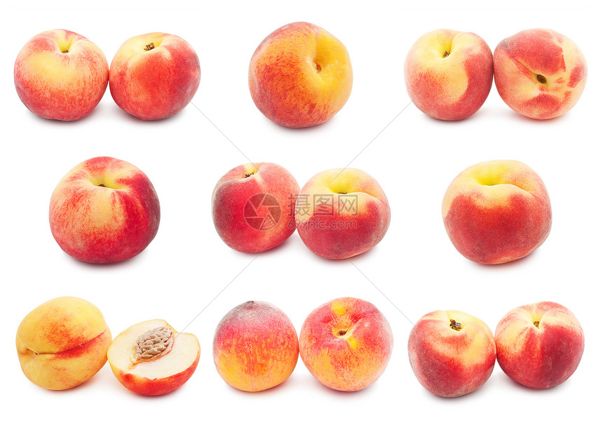 桃子黄色红色油桃食物饮食橙子白色水果图片