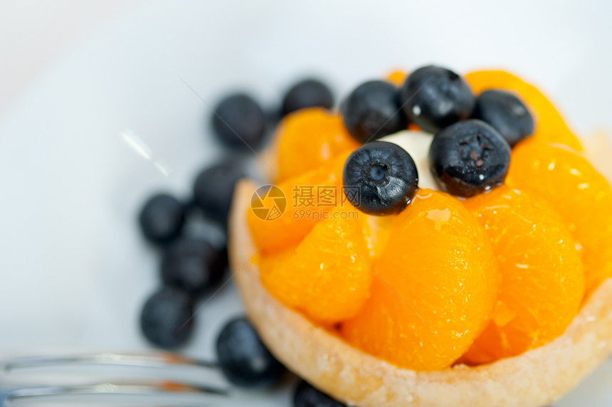 蓝莓奶油蛋糕小吃鞭打水果蛋糕奶油宏观营养蛋糕橙子食物馅饼图片