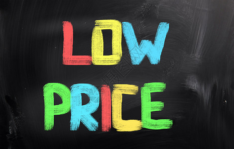 低价格概念细绳交易粉笔黑板零售艺术顾客徽章白色商业背景图片