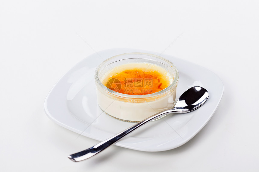 甜点白色食物焦糖奶油橙子黄色糕点图片